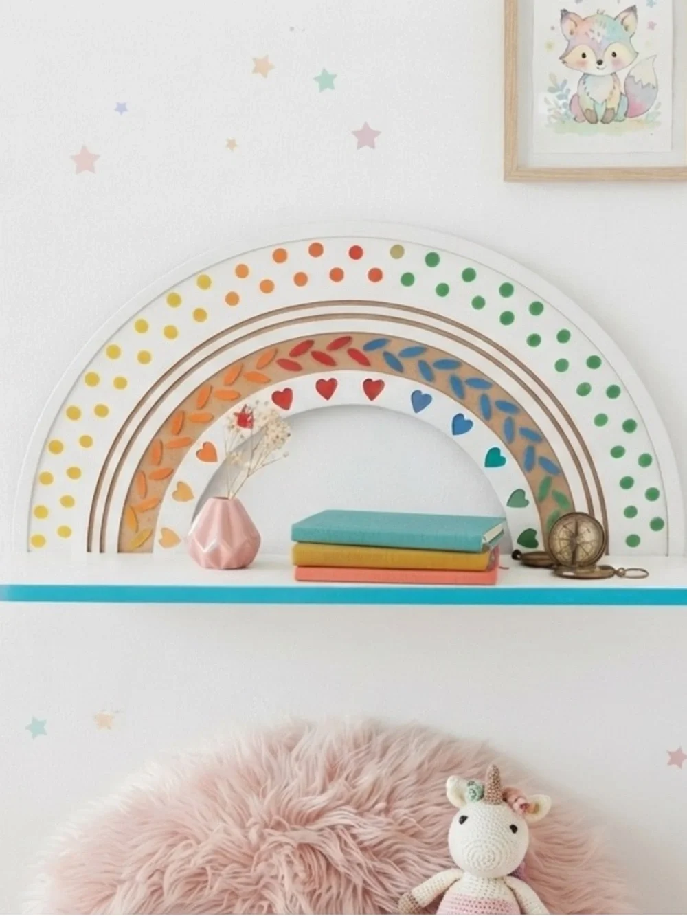 Hobby Lobby MDF Decorative Natural Unpainted shelf with wood fiber texture